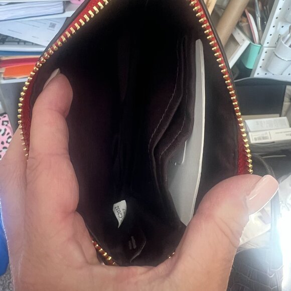 Coach Red and White Striped Wristlet - Picture 9 of 10